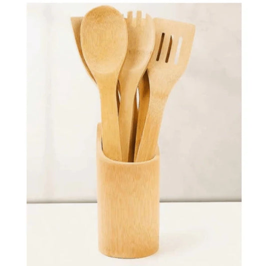 5 Piece Bamboo Kitchen Cooking Tools Utensils Set